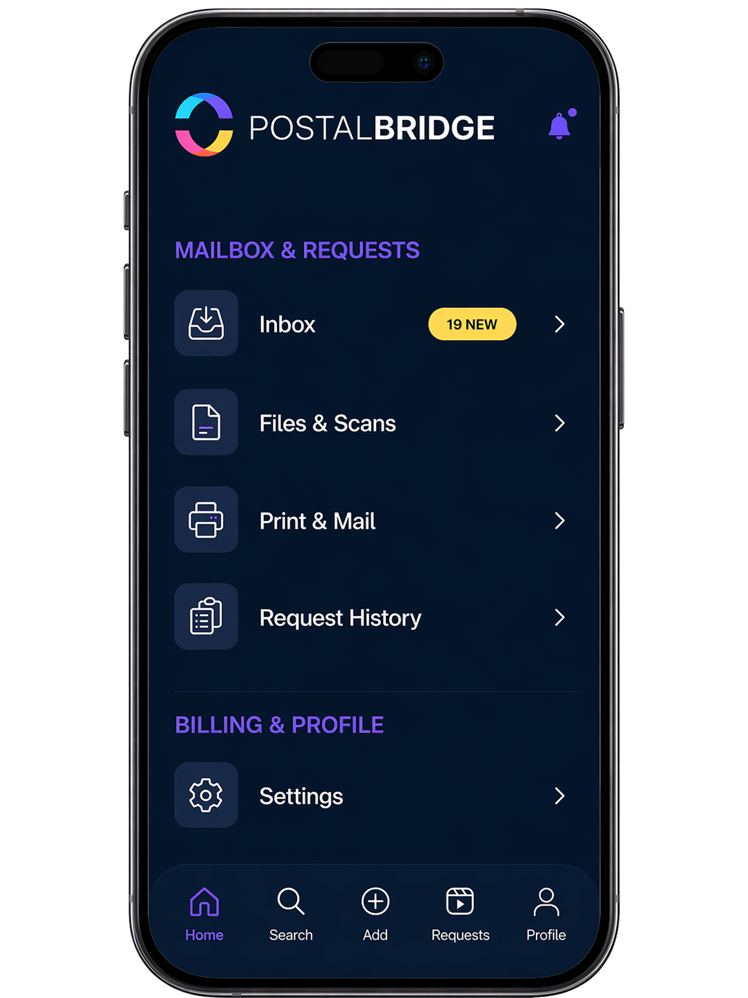 PostalBridge LLC business address setup workflow