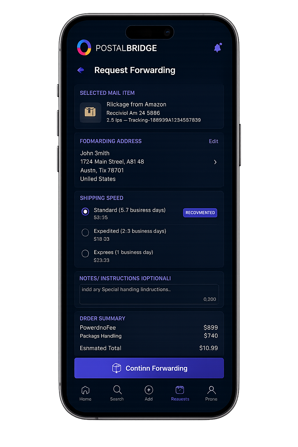 PostalBridge digital mailbox preview